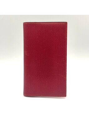Hermes Adage Agenda Cover Globe Trotter Leather Orange Red Silver